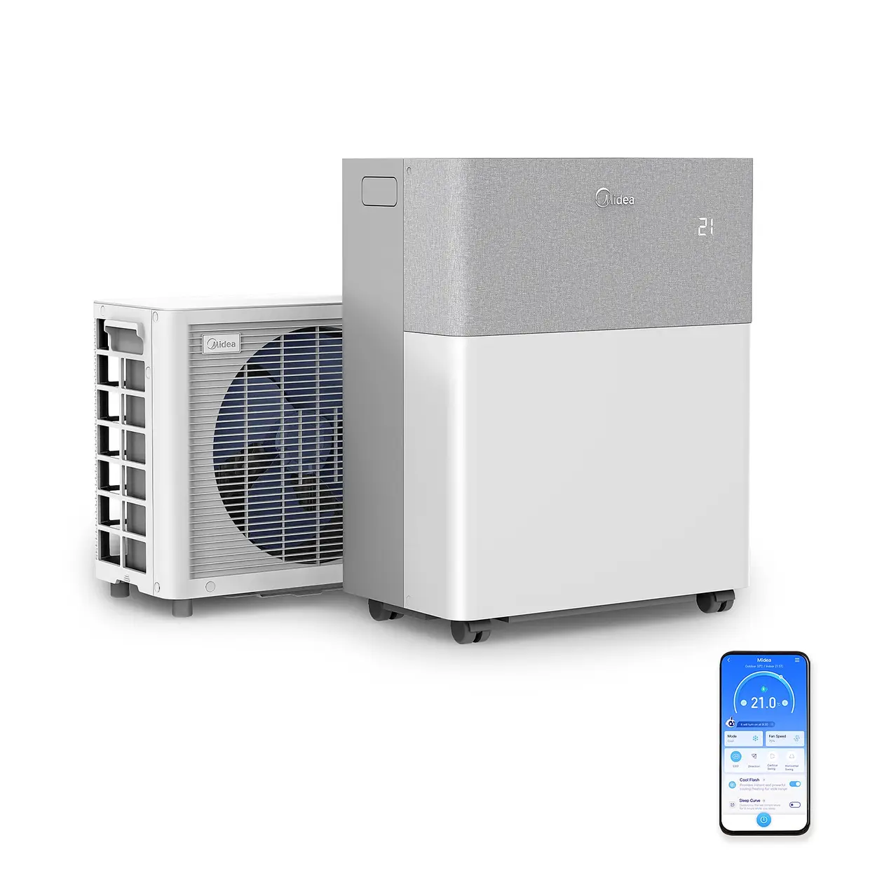 Midea PortaSplit Cool Air Conditioner – Portable, 8000BTU, App & Remote Control, Quiet Operation down to 38dB, For Rooms 30m² - Portable Air Conditioners - AeroCoola