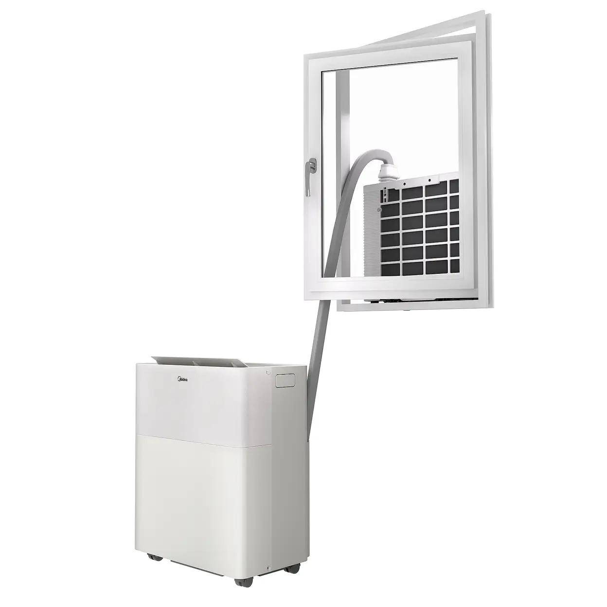 Midea PortaSplit-E 12KBTU, tragbare Mini-Split-Klimaanlage, mondlichtgrau, 3,5 kW, Energieeffizienz A++, Heiz- und Kühlfunktionen, 45 kg, für Räume bis zu 105 m³, 39 dB(A) - Mobiles Klimagerät - AerCoola